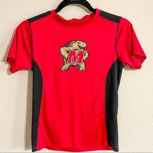 UMD Terps dryfit t shirt size 8 unisex with testudo